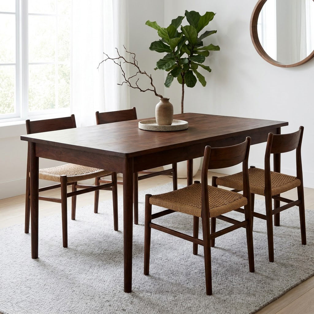 Anbu Acacia Dining Table Walnut Small