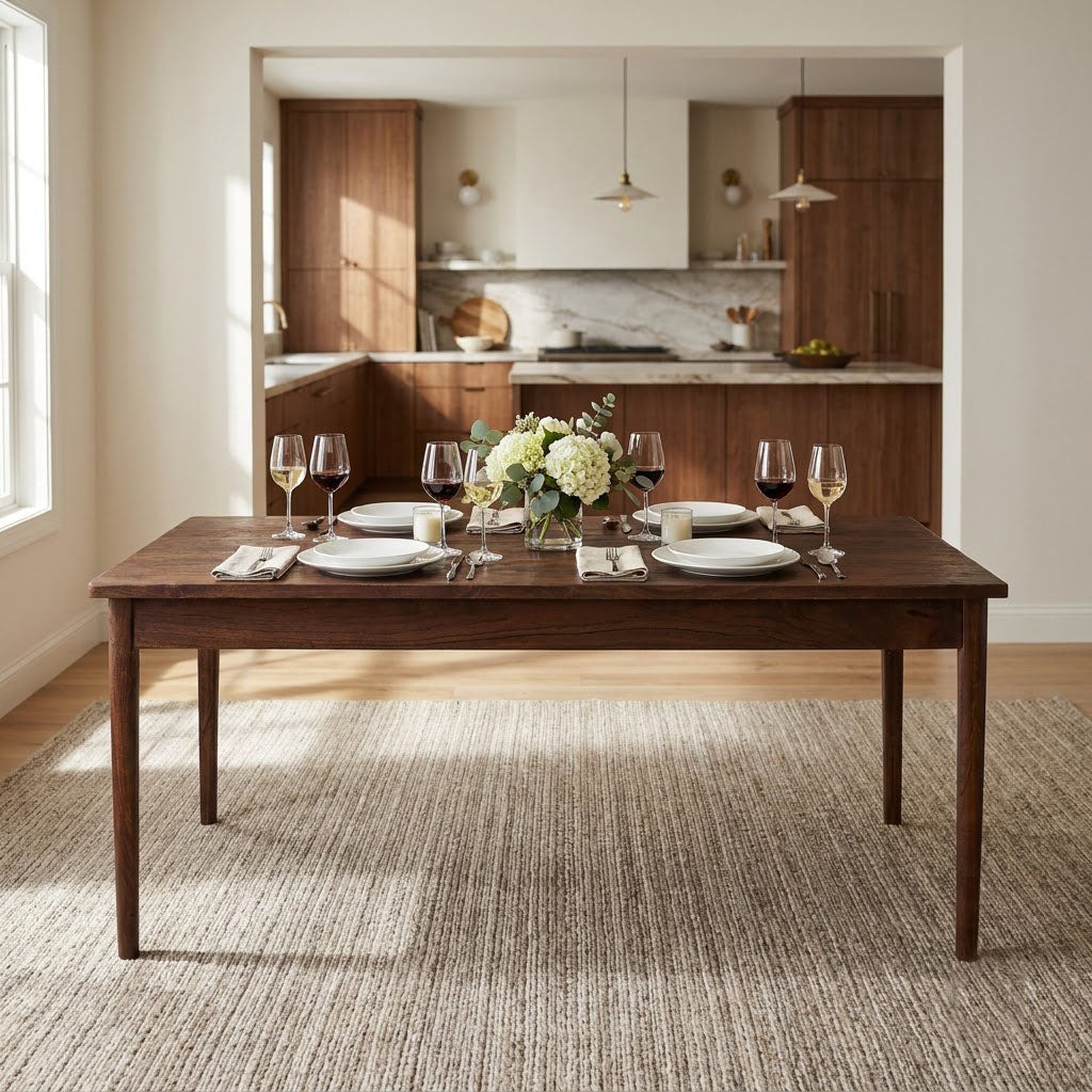 Anbu Acacia Dining Table Walnut Small