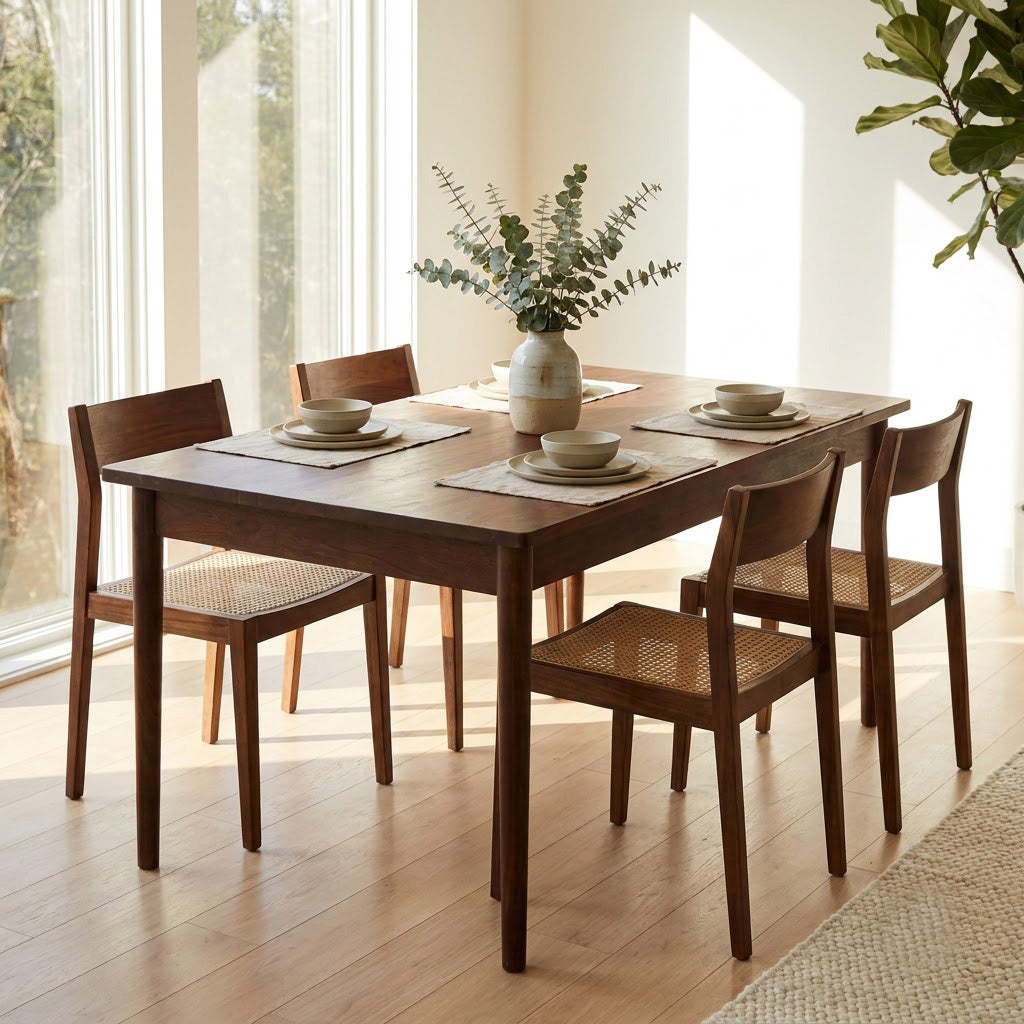 Anbu Acacia Dining Table Walnut Small