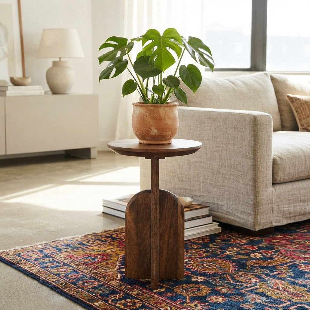 Anca Mango Wood Martini Table - Strip Pine
