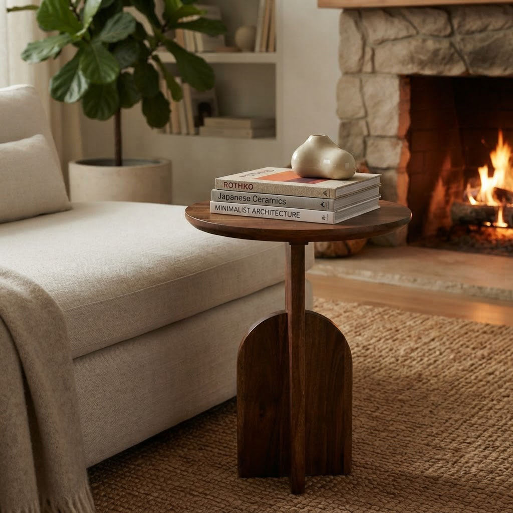 Anca Mango Wood Martini Table - Strip Pine
