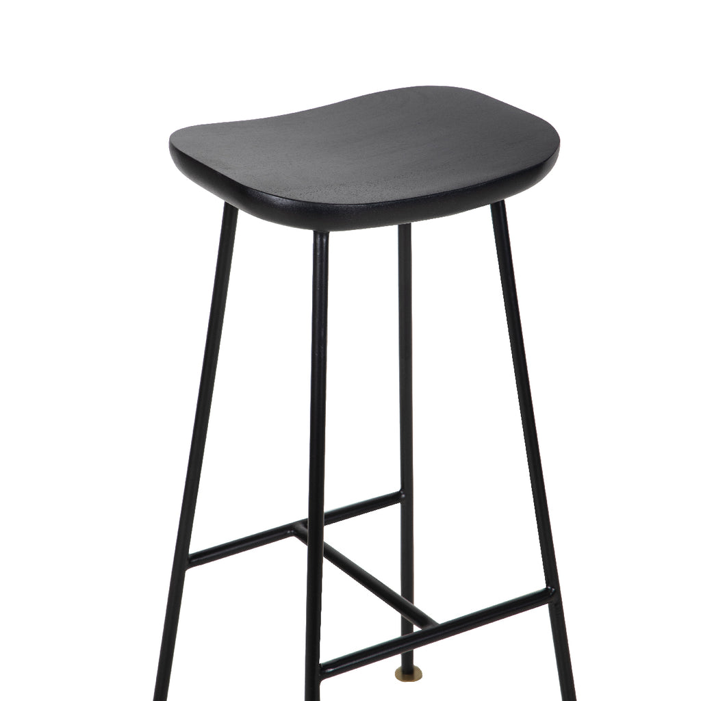 Aniko Metal Stand With Wood Seat Bar Stool