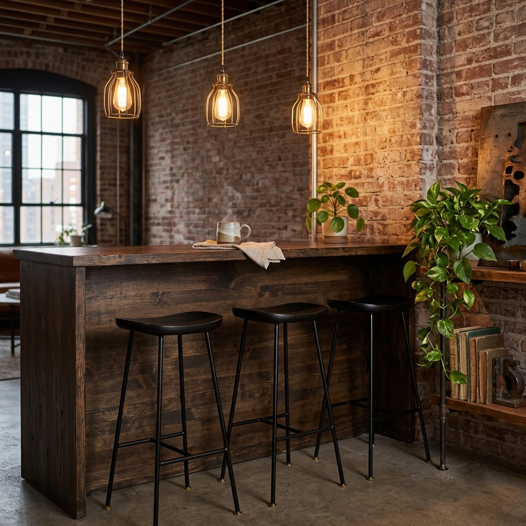 Aniko Metal Stand With Wood Seat Bar Stool