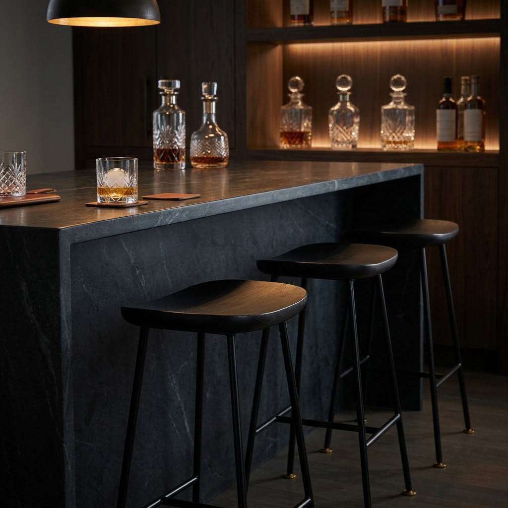Aniko Metal Stand With Wood Seat Bar Stool
