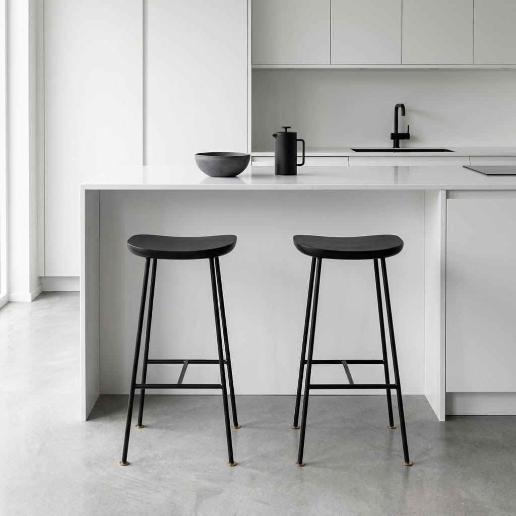 Aniko Metal Stand With Wood Seat Bar Stool