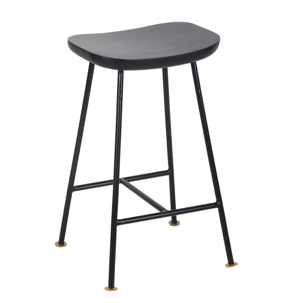 Aniko Metal Stand With Wood Seat Counter Stool