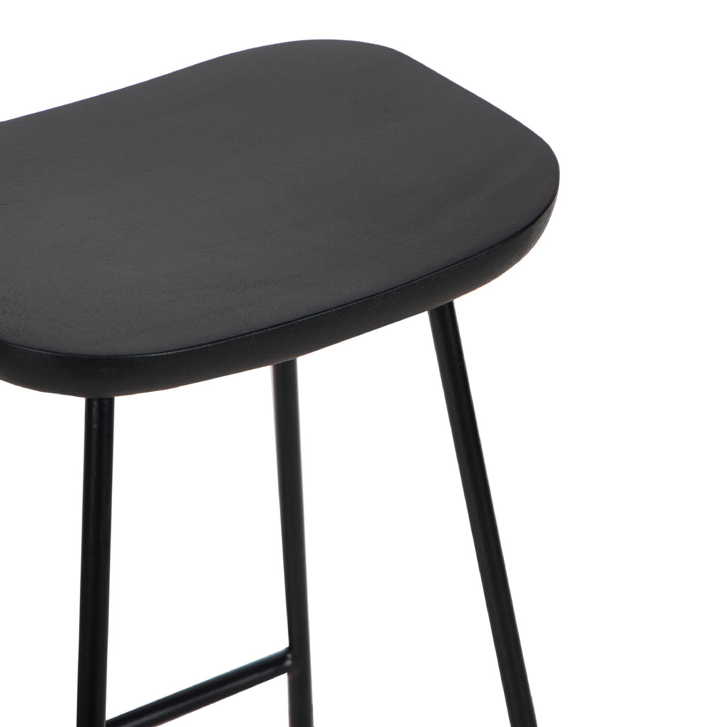 Aniko Metal Stand With Wood Seat Counter Stool