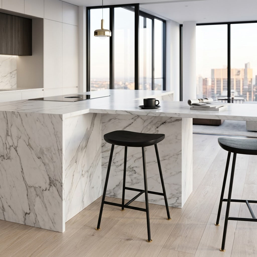 Aniko Metal Stand With Wood Seat Counter Stool