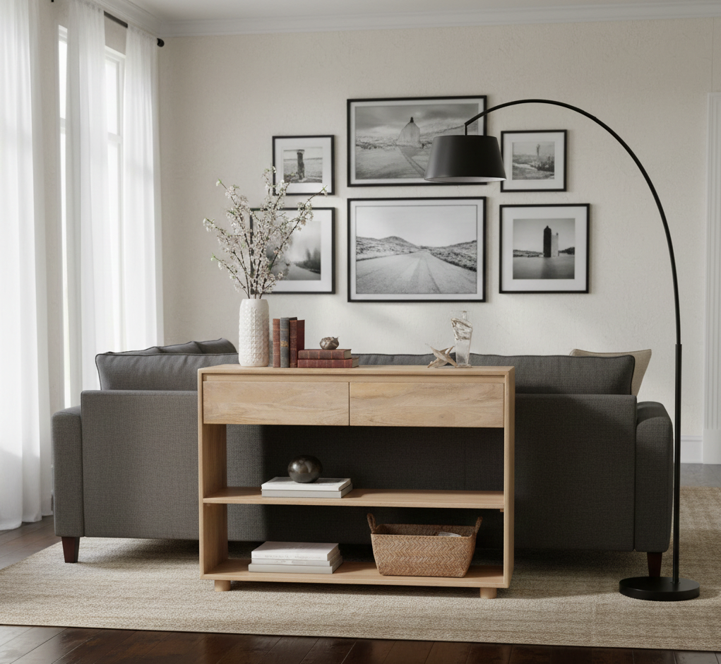 Anton Mango Wood 2 Drawer Console Table