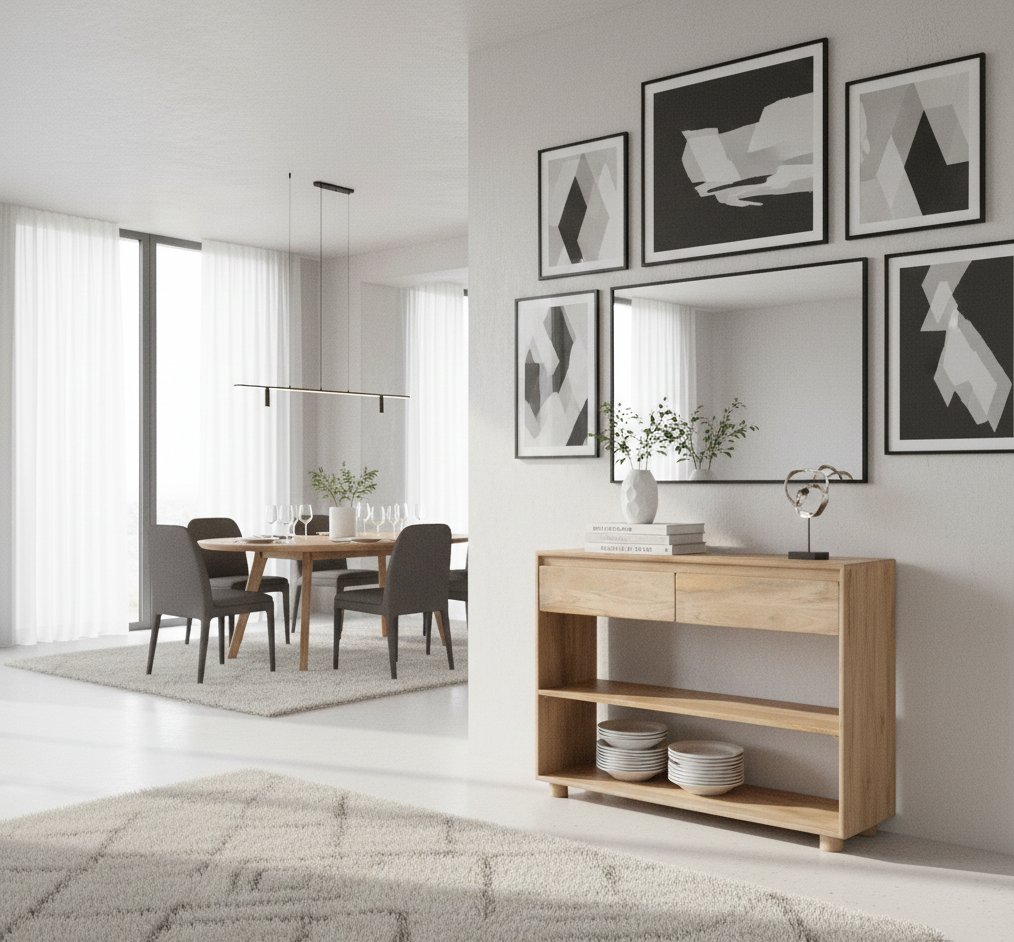 Anton Mango Wood 2 Drawer Console Table