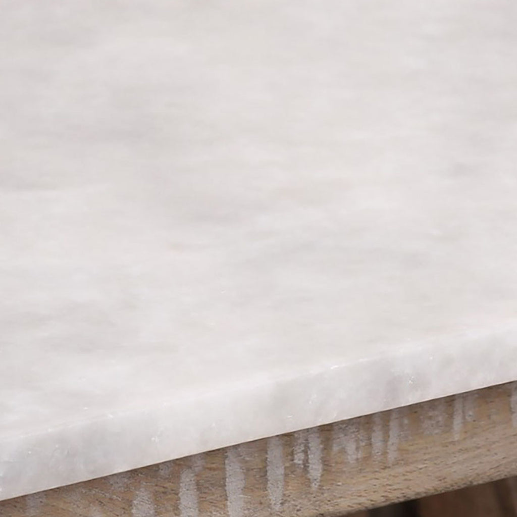 Antwerp Mango Wood Marble Top Console Table - Salvage / White