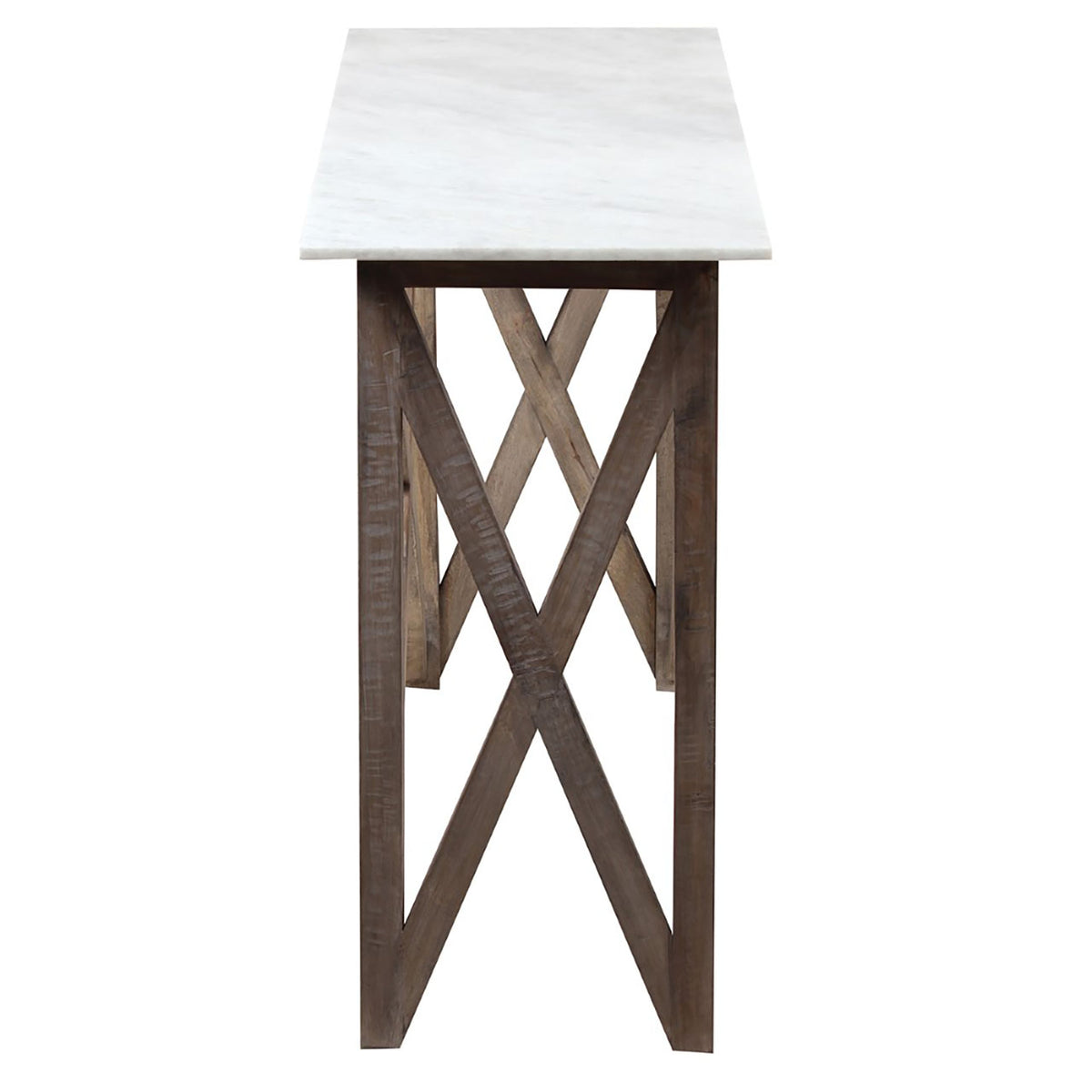 Antwerp Mango Wood Marble Top Console Table - Salvage / White