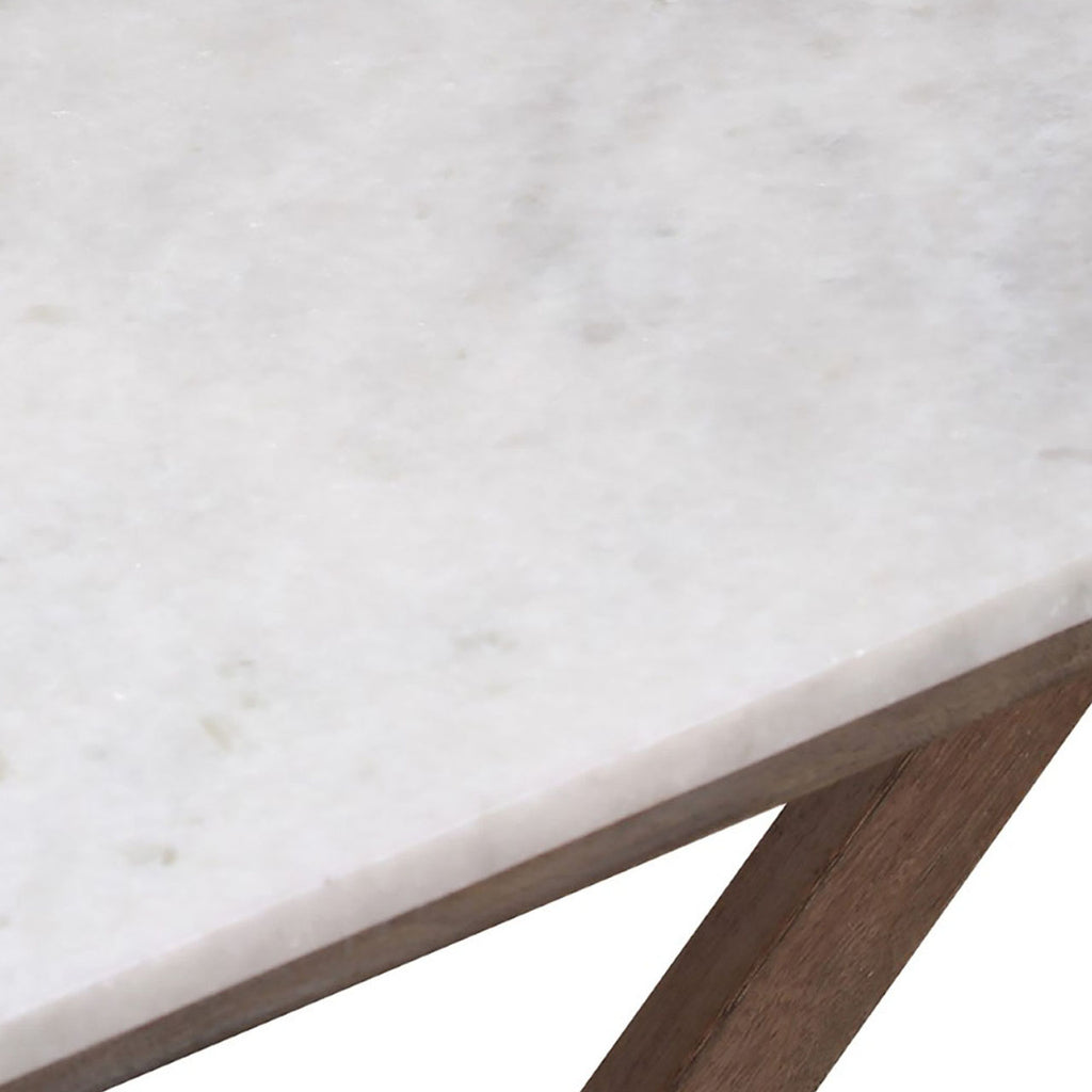 Antwerp Mango Wood Marble Top Console Table - Salvage / White