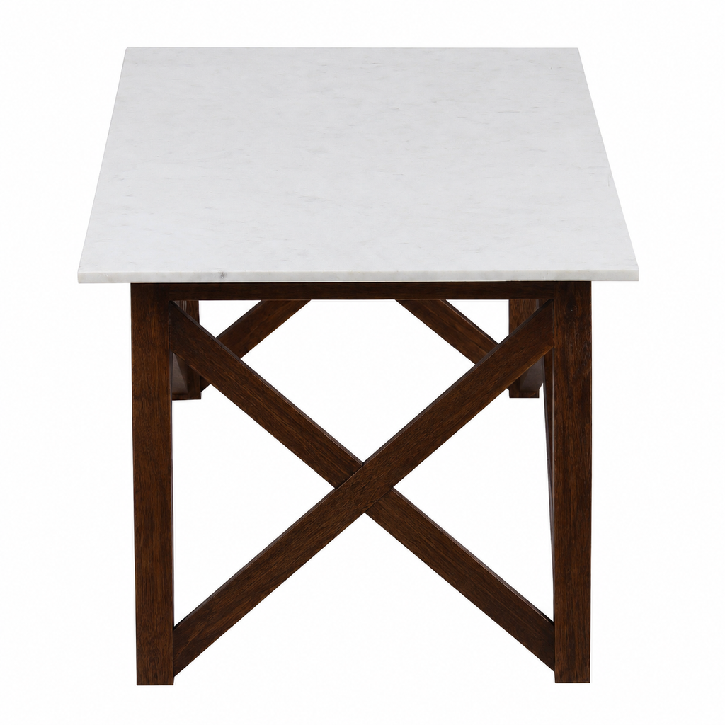 Antwerp Mango Wood Marble Coffee Table