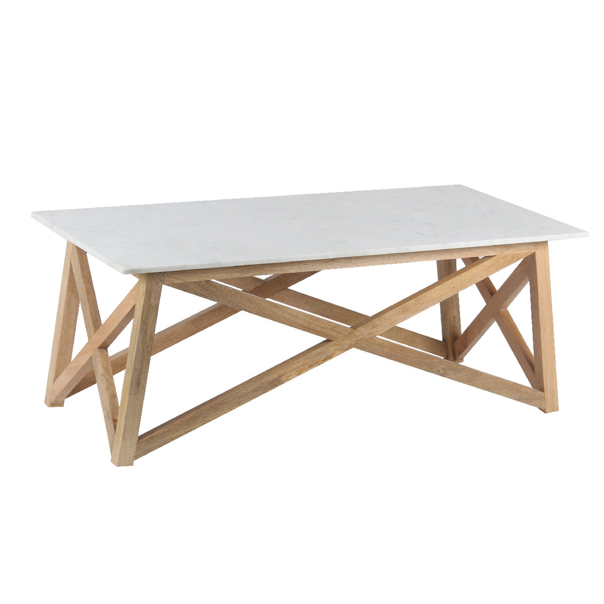 Antwerp Mango Wood Marble Coffee Table
