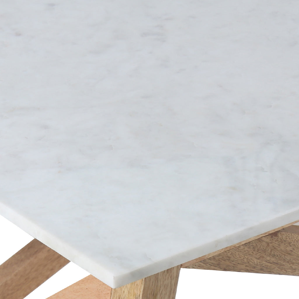Antwerp Mango Wood Marble Coffee Table