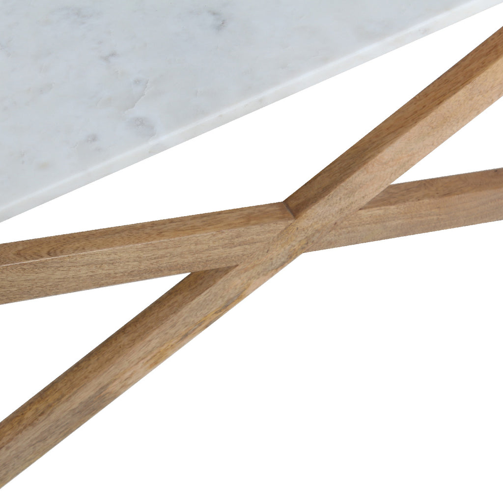 Antwerp Mango Wood Marble Coffee Table