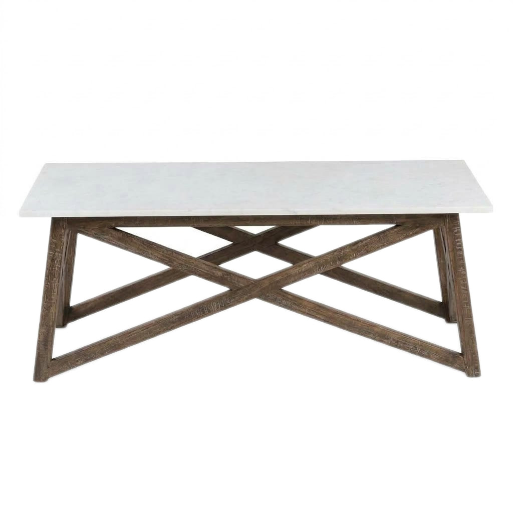 Antwerp Mango Wood Marble Coffee Table