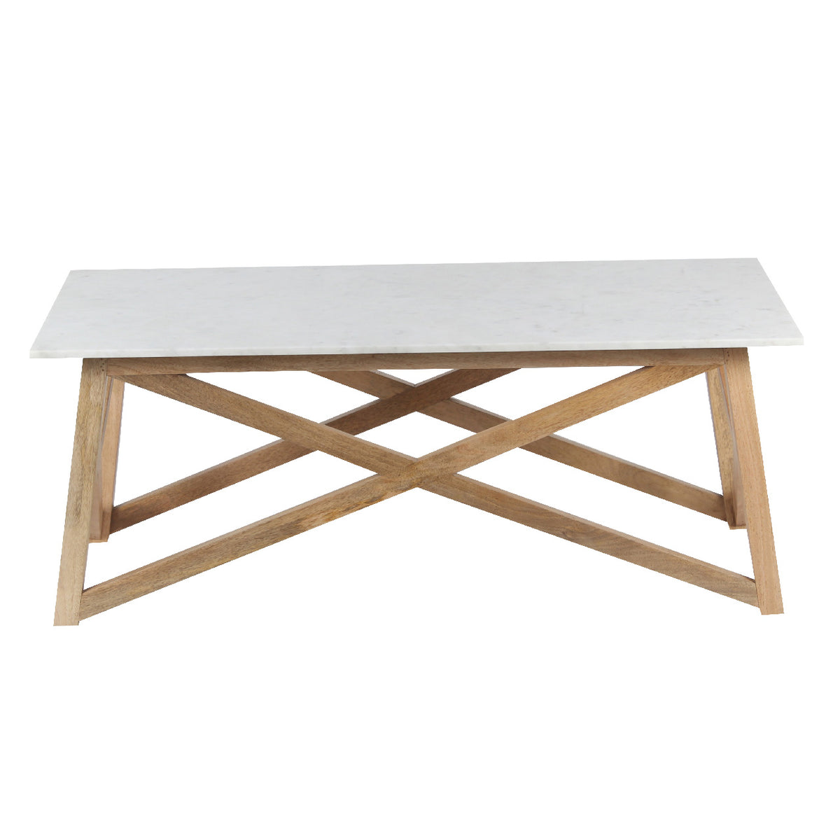 Antwerp Mango Wood Marble Coffee Table