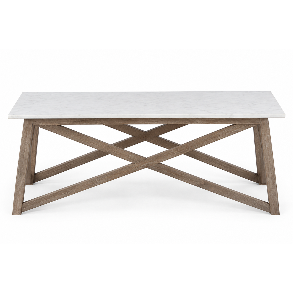 Antwerp Mango Wood Marble Coffee Table