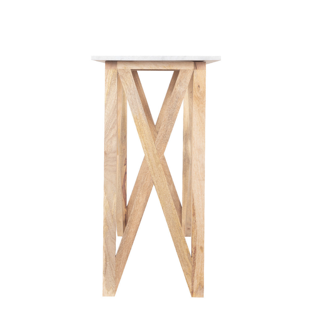 Antwerp Mango Wood Marble Top Console Table