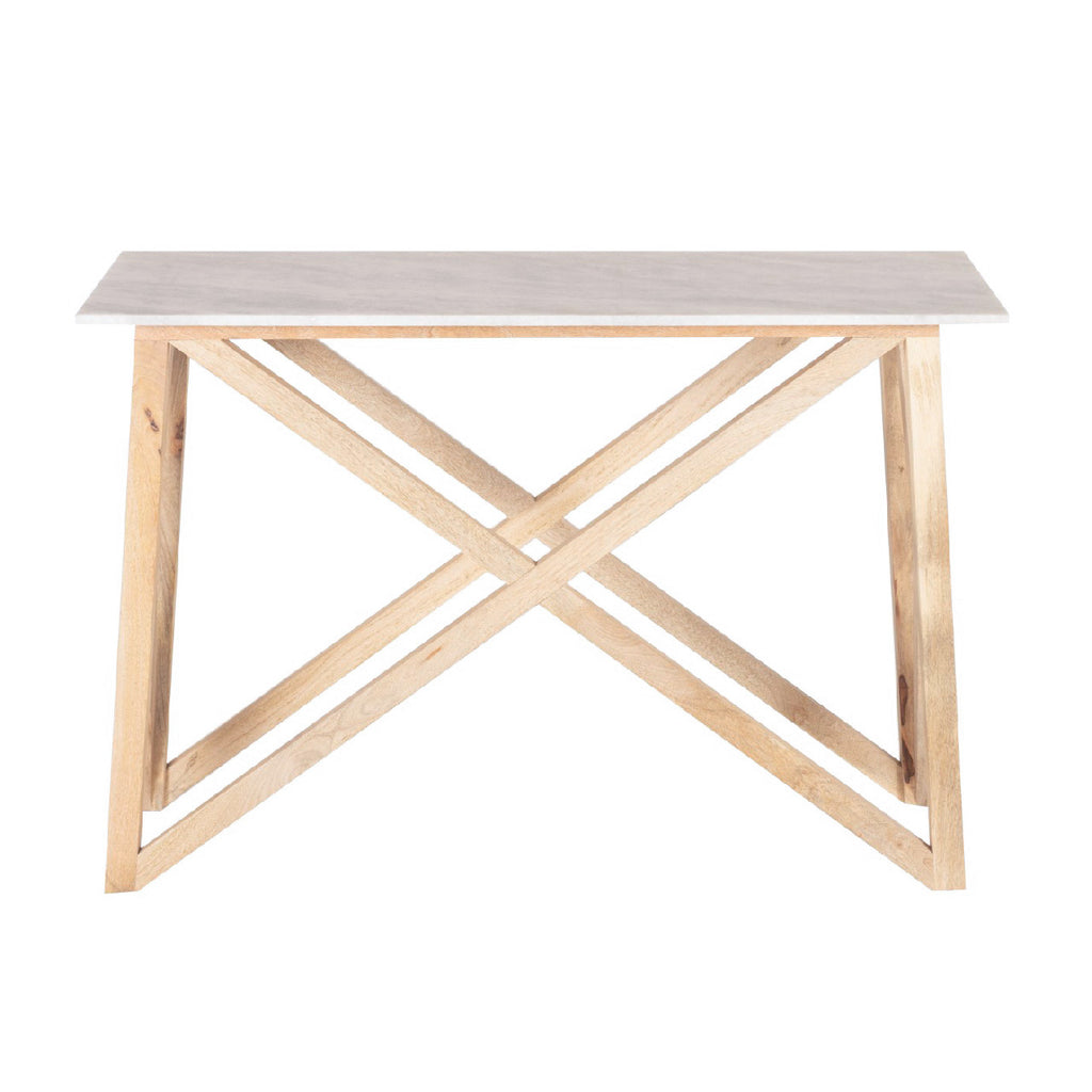 Antwerp Mango Wood Marble Top Console Table
