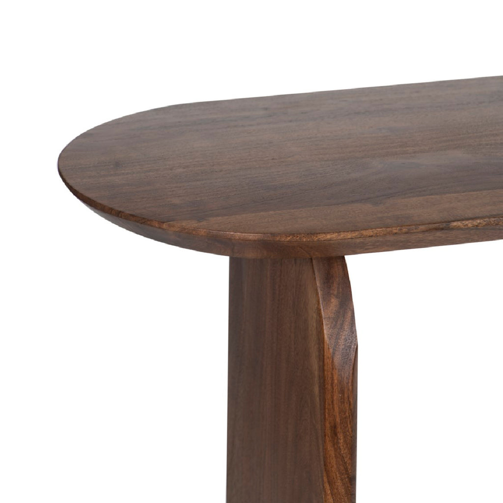 Arch Acacia Wood Oval Console Table