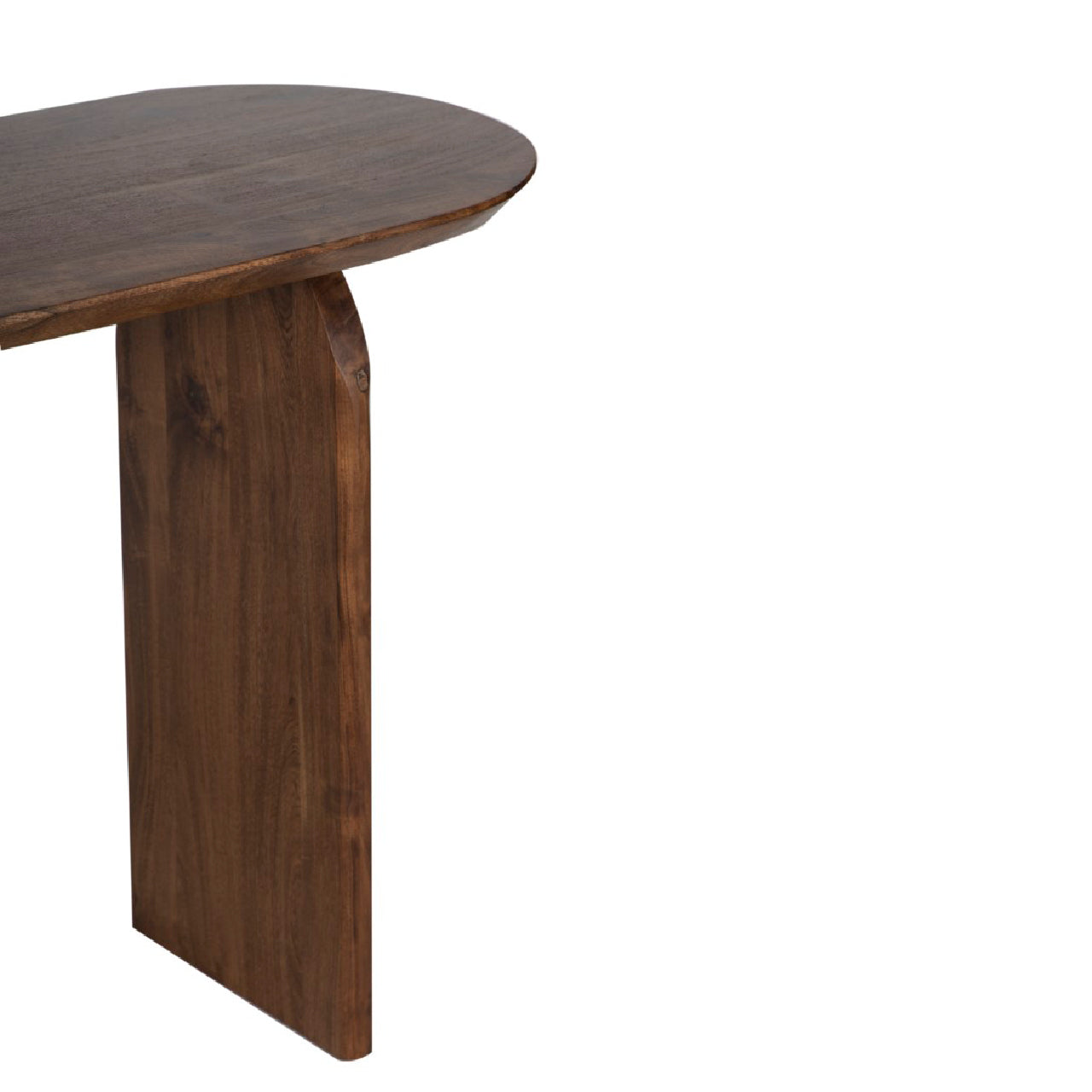 Arch Acacia Wood Oval Console Table