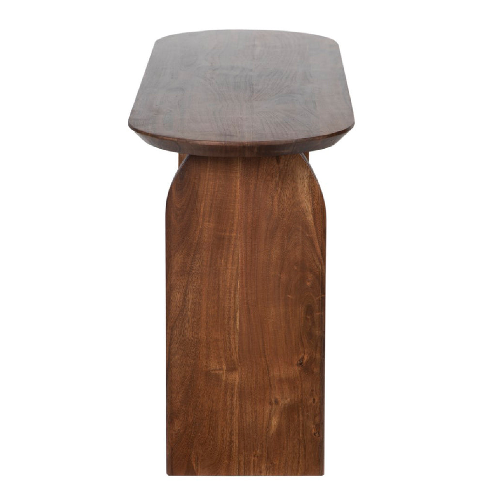 Arch Acacia Wood Oval Console Table