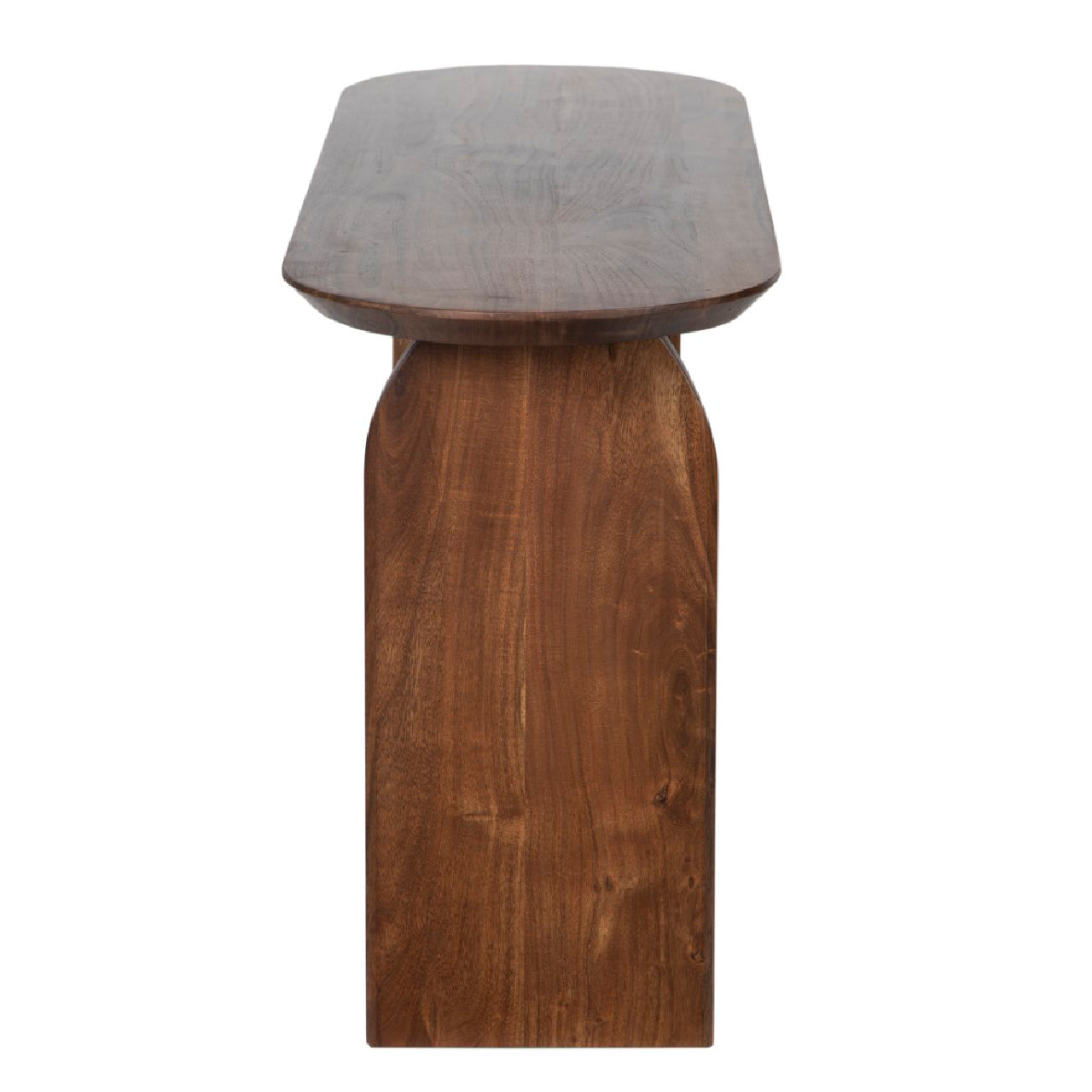 Arch Acacia Wood Oval Console Table