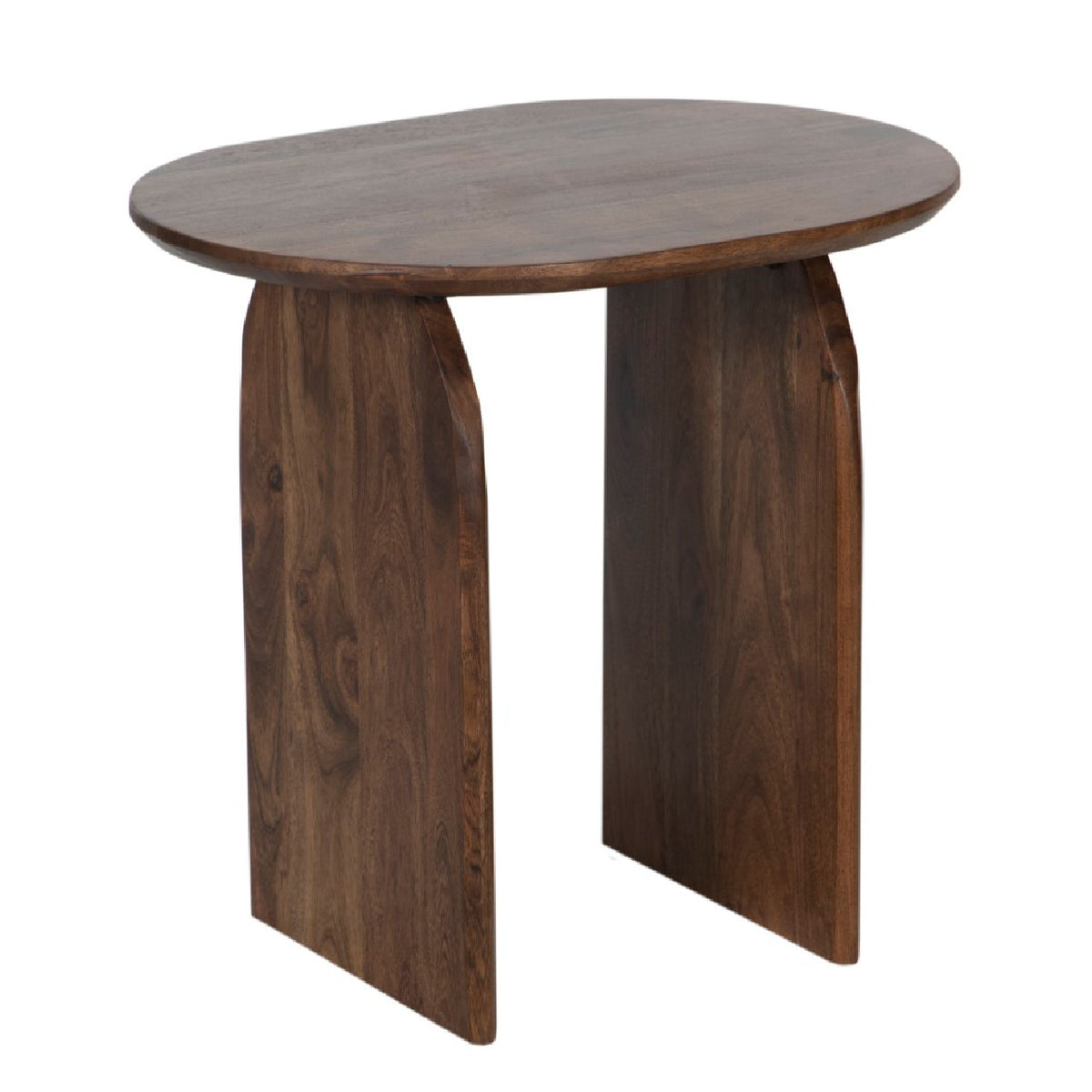 Arch Acacia Wood Oval Side Table