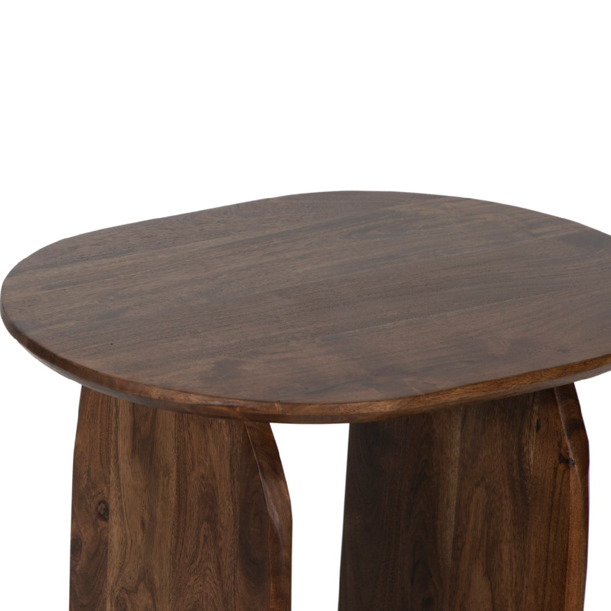 Arch Acacia Wood Oval Side Table