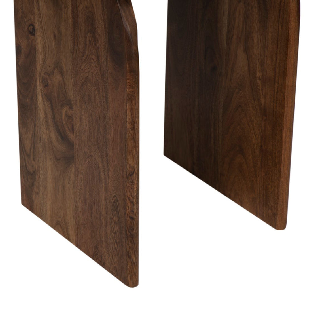 Arch Acacia Wood Oval Side Table
