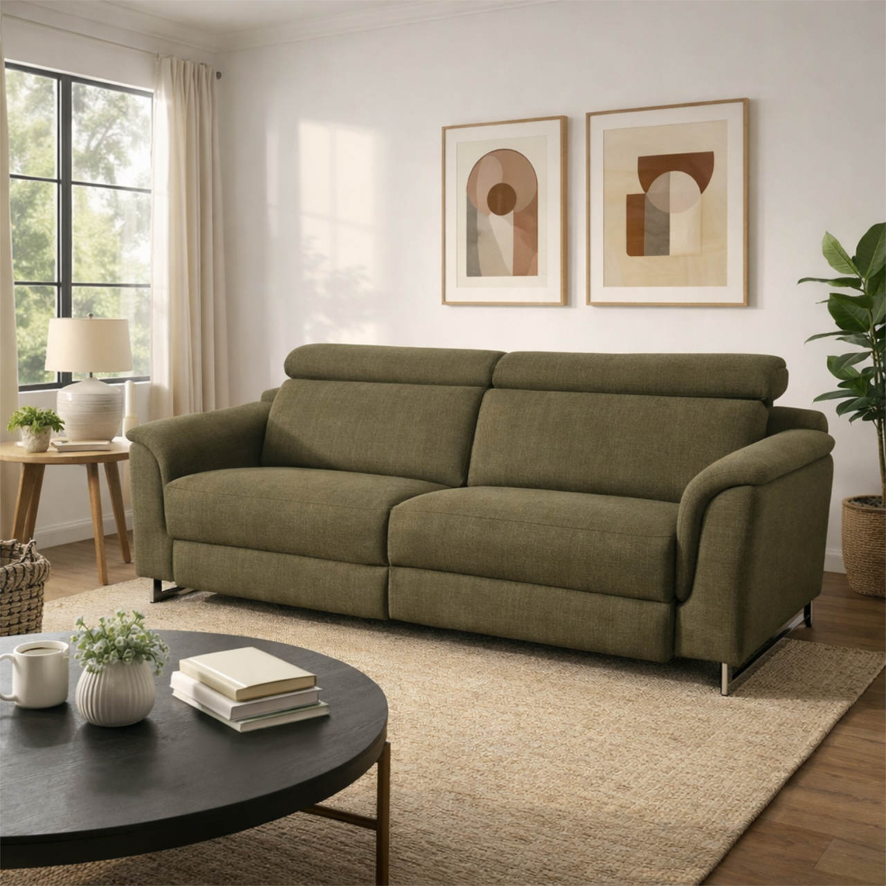 Arden Farbic Comfort Recliner - Moss Green