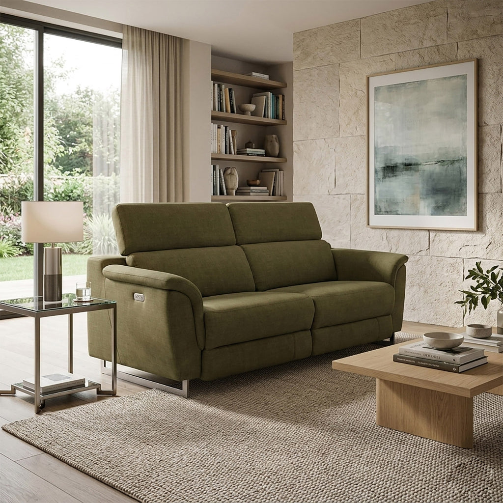 Arden Farbic Comfort Recliner - Moss Green