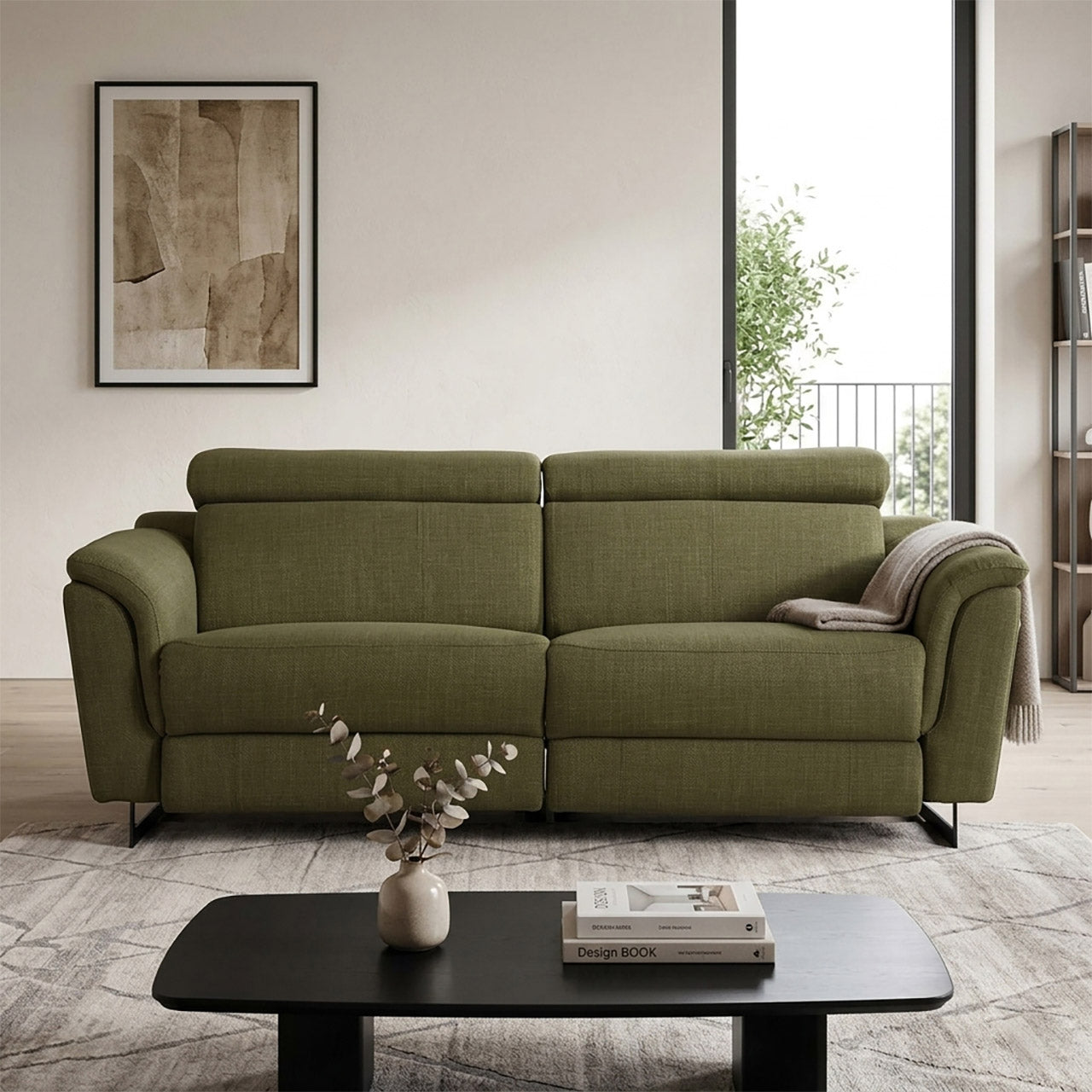 Arden Farbic Comfort Recliner - Moss Green