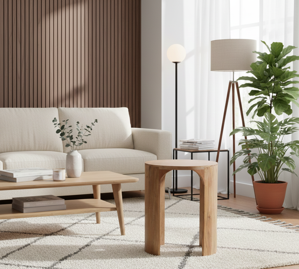 Aria Acacia Wood Oval Side Table - Natural