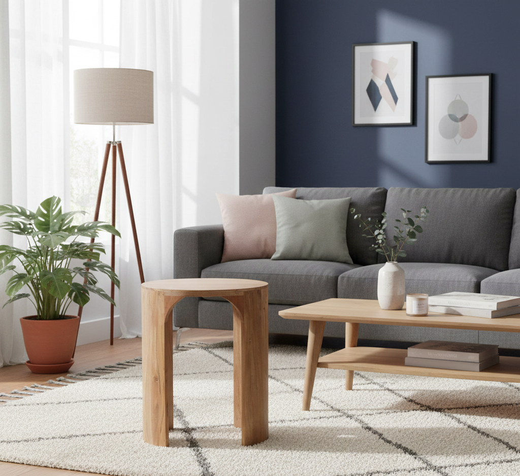 Aria Acacia Wood Oval Side Table - Natural