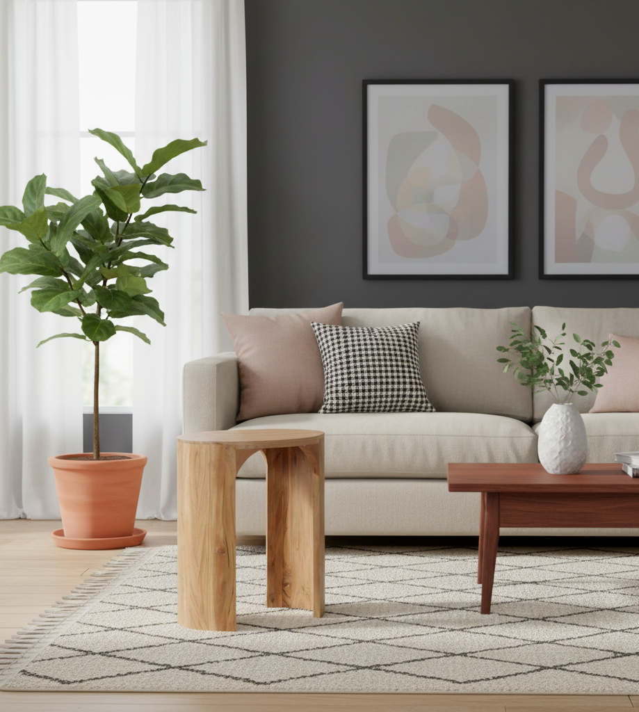 Aria Acacia Wood Oval Side Table - Natural