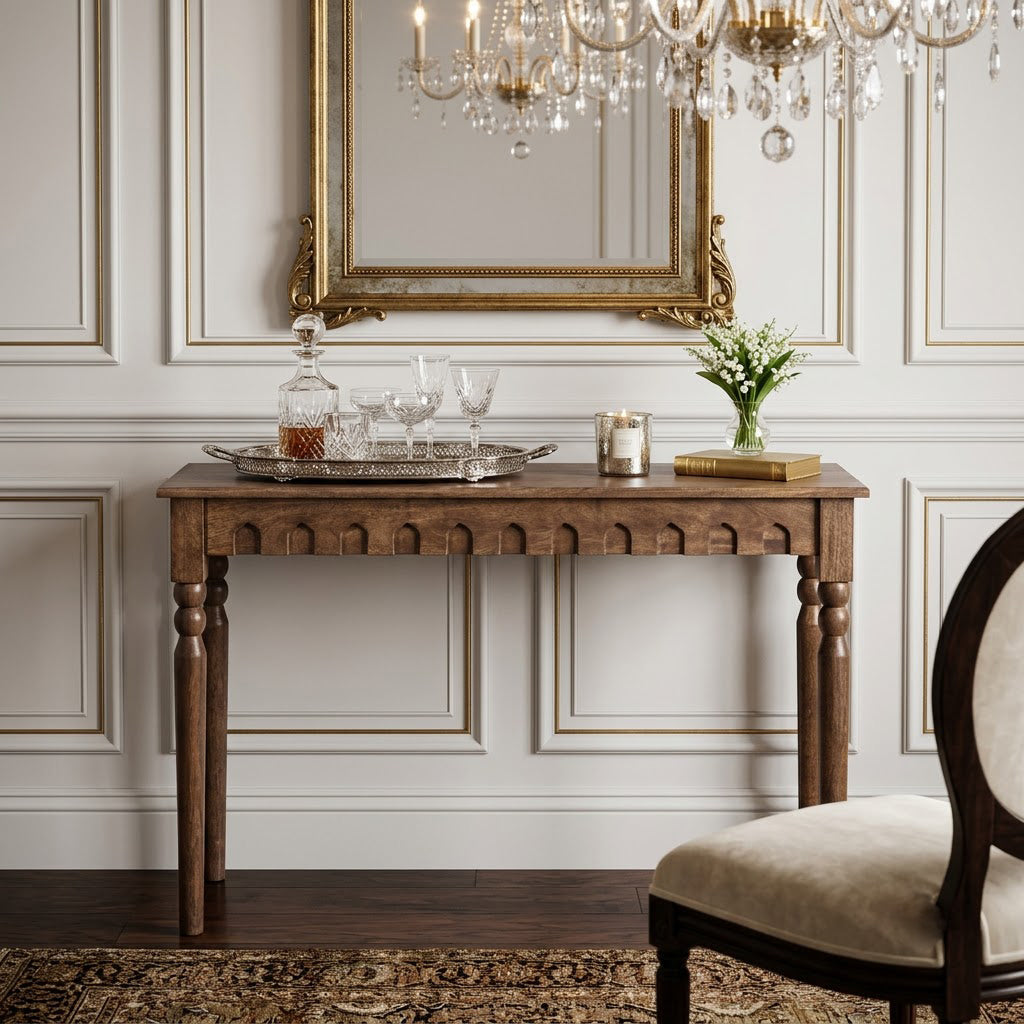 Ashford Mango Wood Console Table - Walnut