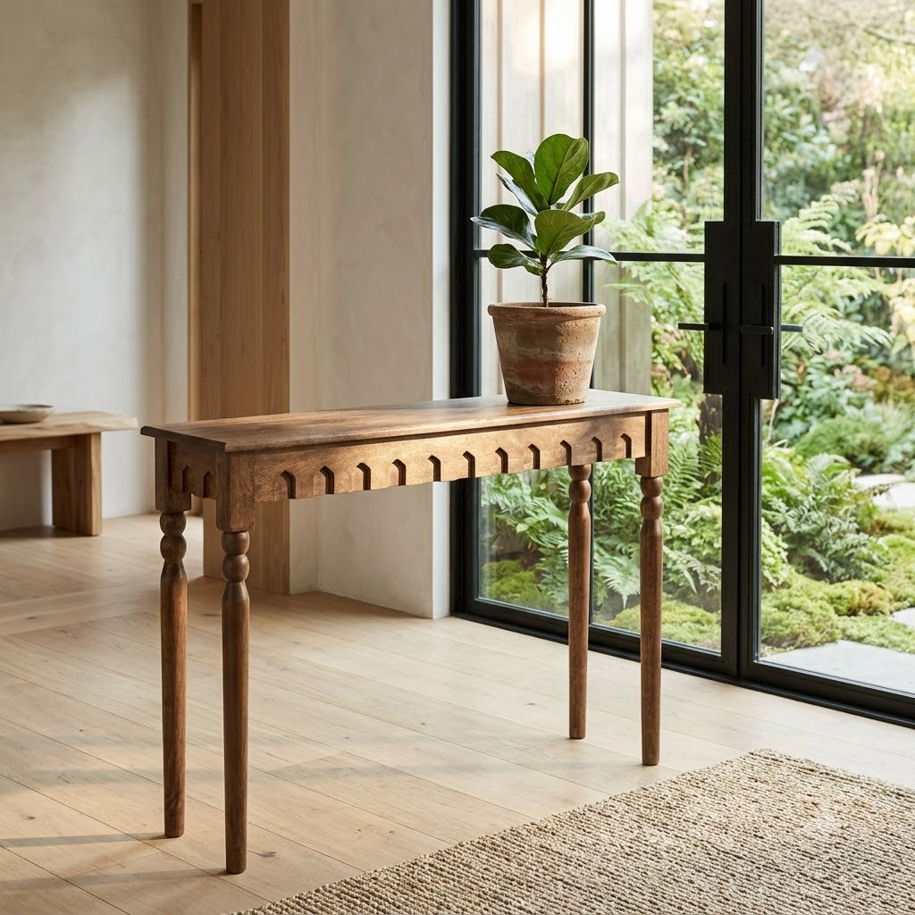 Ashford Mango Wood Console Table - Walnut