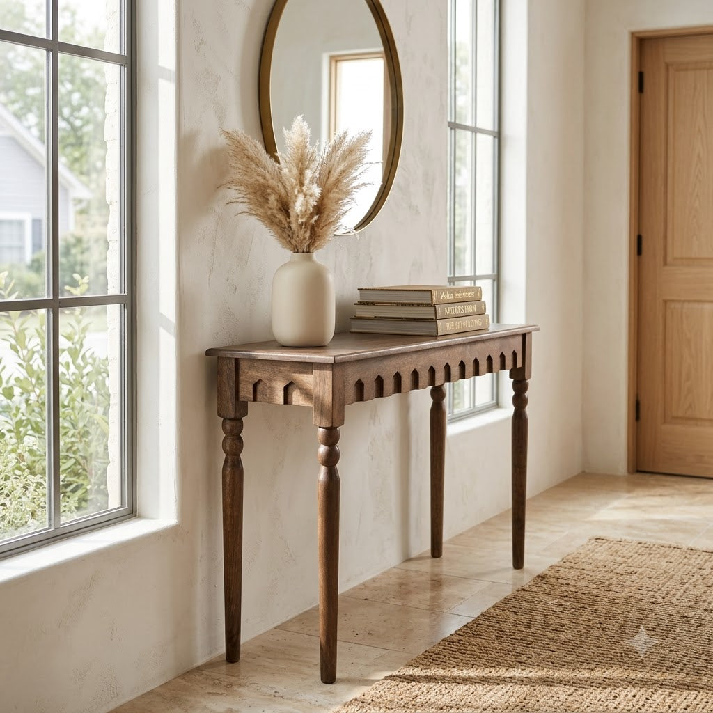 Ashford Mango Wood Console Table - Walnut