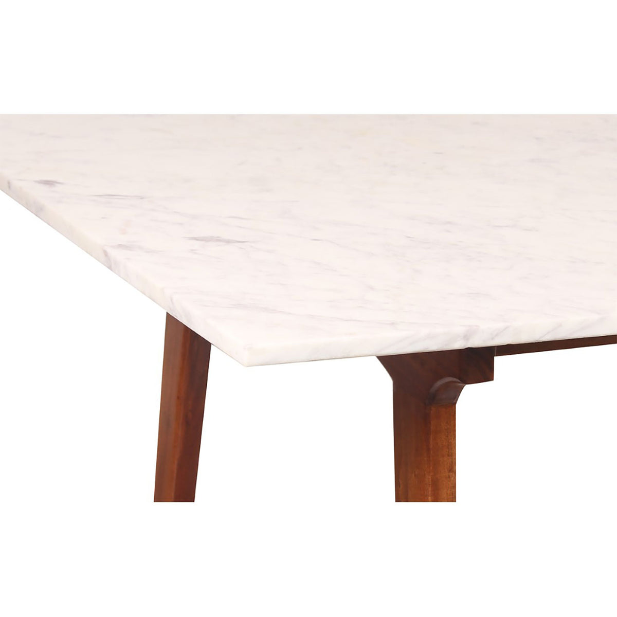 Aspen Acacia Wood Marble Top Dining Table - Cognac / White