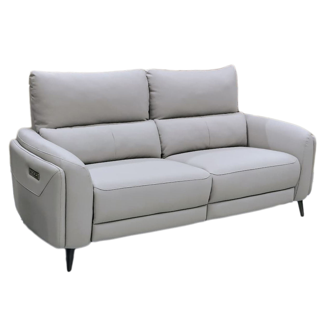 Avery Leather Luxe Recliner Sofa - Terraroaza Grey