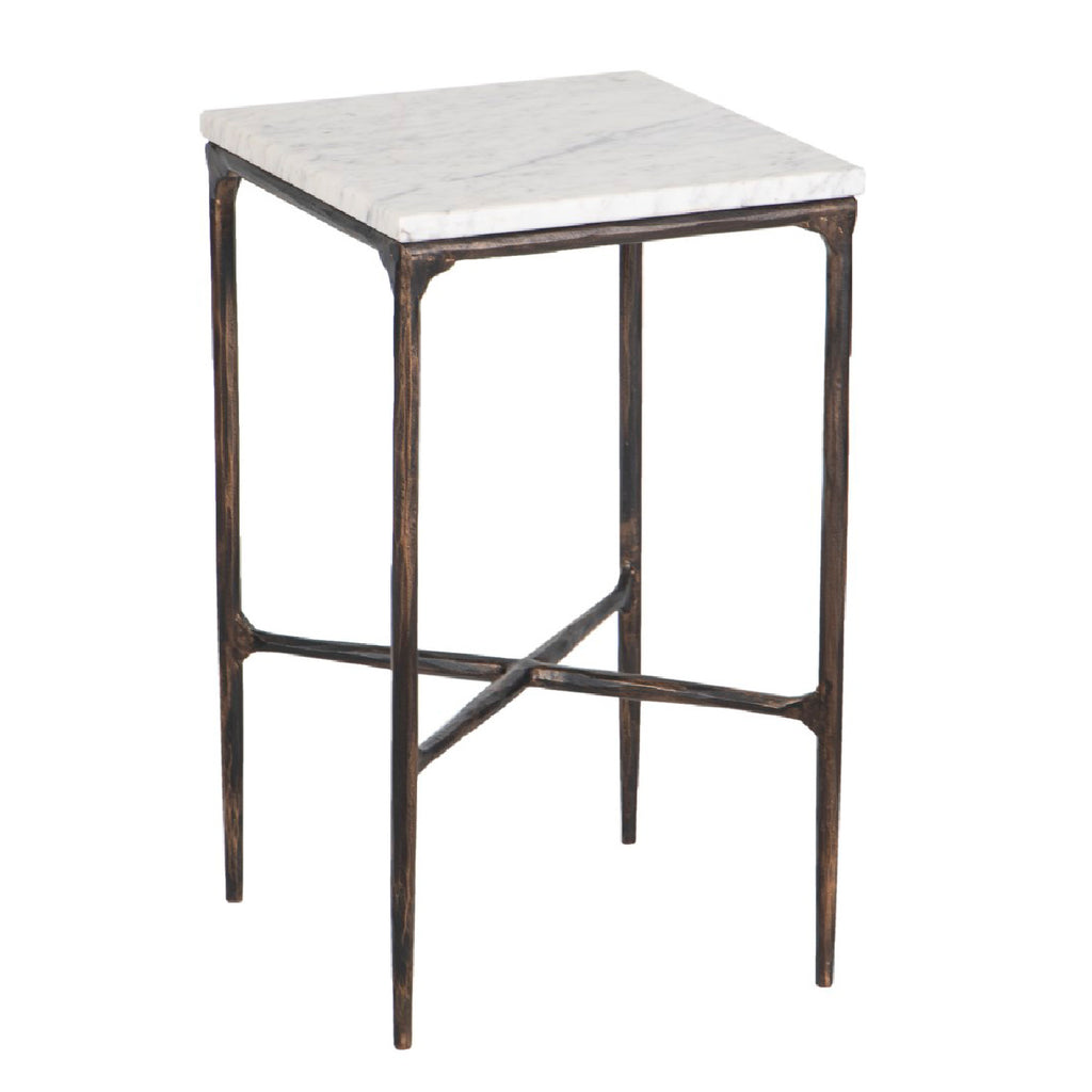 Aviva Hammered Metal Textured Square Martini Table