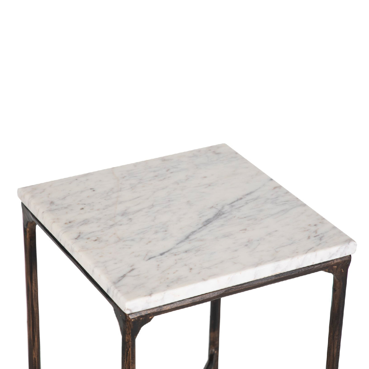 Aviva Hammered Metal Textured Square Martini Table