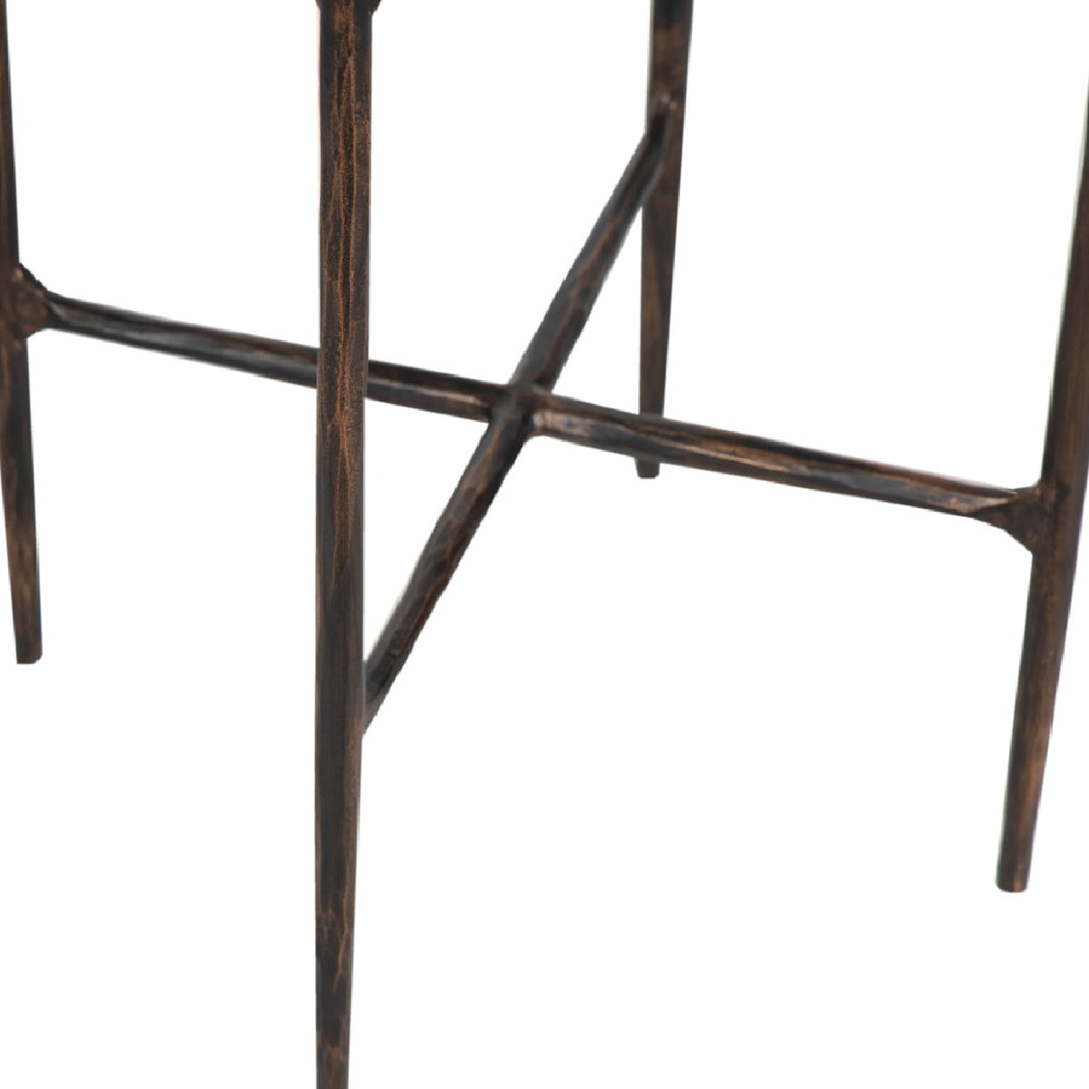 Aviva Hammered Metal Textured Square Martini Table