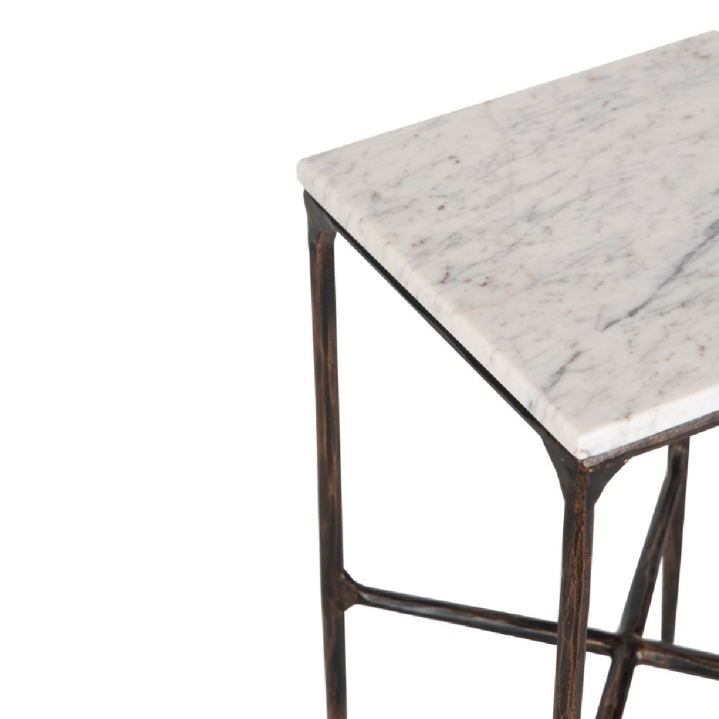 Aviva Hammered Metal Textured Square Martini Table