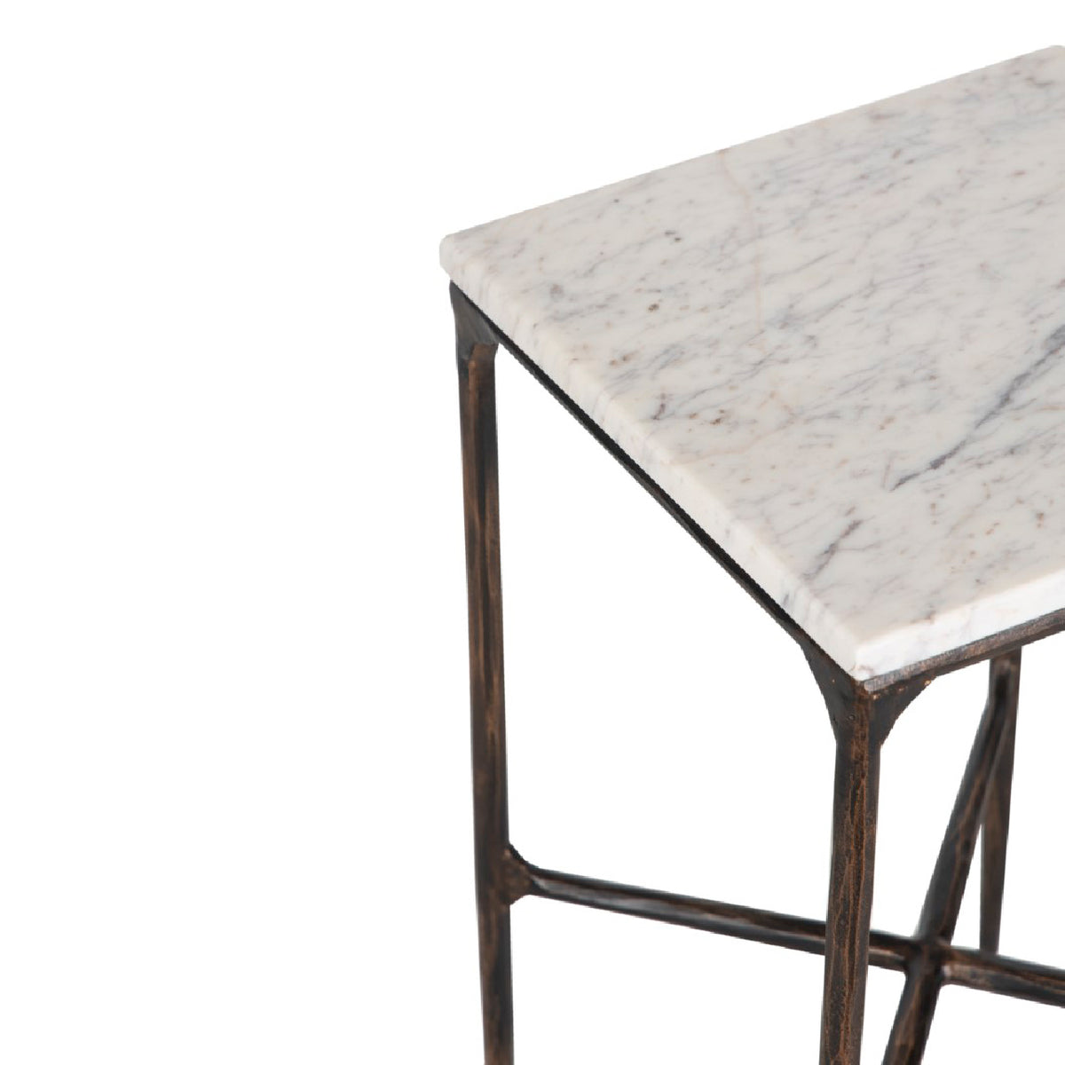 Aviva Hammered Metal Textured Square Martini Table