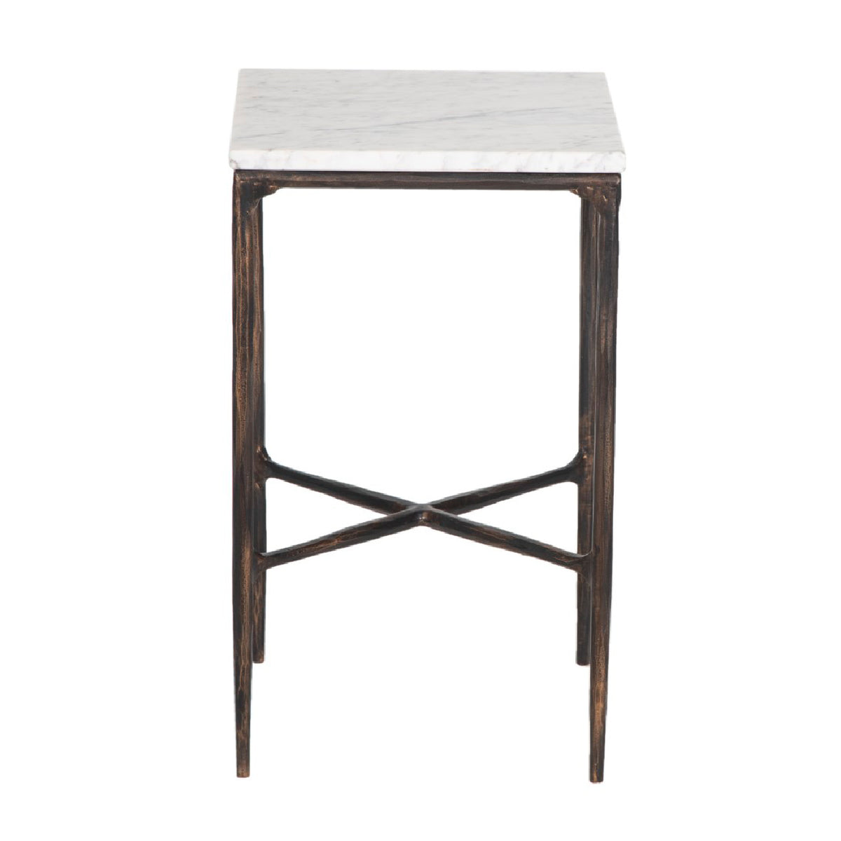 Aviva Hammered Metal Textured Square Martini Table